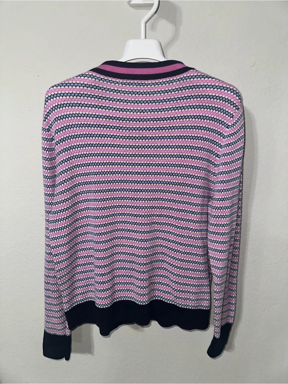 J.Crew pink/blue cardigan Large - Picture 6 of 8